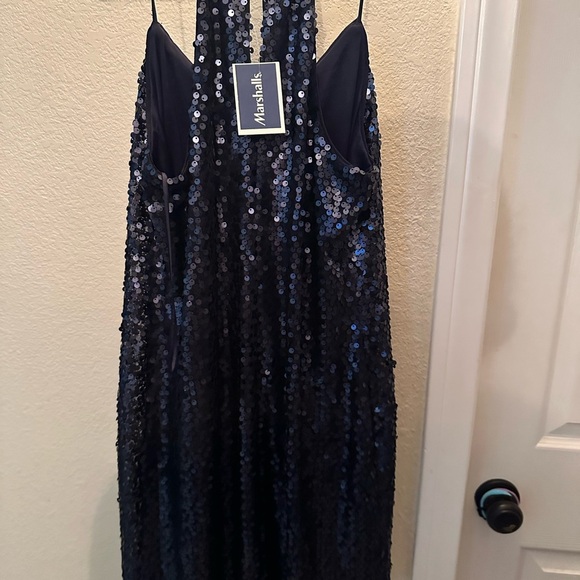Express Midnight Blue Sequin Dress - Picture 2 of 2